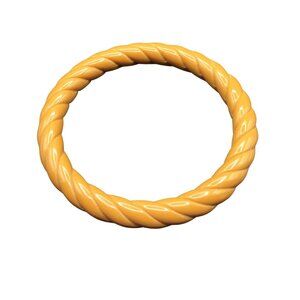 Vintage Statement Plastic Bangle Bracelet Butterscotch Color Twisted Rope Design